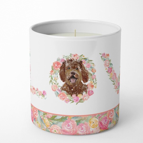 Carolines Treasures 3.75 x 3.25 in. Unisex Labradoodle Love 10 oz Decorative Soy Candle WDK4591CDL - main